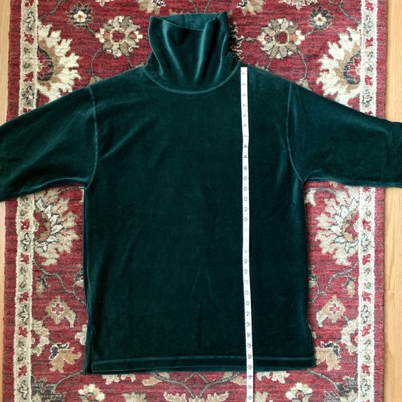 1980s dark green velour turtleneck top and long skirt set special occasion - Picture 6 of 13